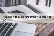 十二生肖开什么（天线宝宝今晚十二生肖开什么）